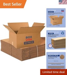 10-Pack 100 lb Capacity Shipping Boxes 24″L x 18″W x 12″H – Perfect for Moves