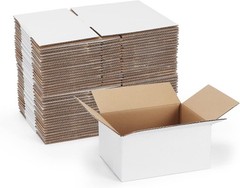 40 Pack Small Shipping Boxes 8x6x4 Inches, White Corrugated Cardboard Mailing…