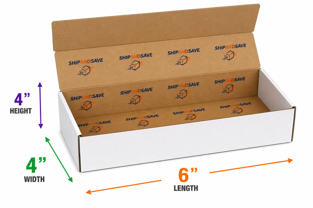 6x4x4 White Corrugated Mailer Boxes 50-2000 Shipping Packing Folding Cartons