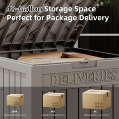 LHBGO Package Delivery Box for Outside, 48 Gallon Storage with Lockable Secur…