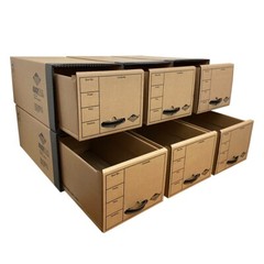 UOFFICE Quick Stack Drawer File Boxes, 24″ x 12.5″ x 10.5″, 6 Pack