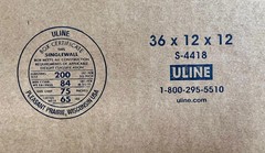 ULINE S-4418 36″ x 12″ x 12″ CARDBOARD BOX – 200 lb – LOT OF 5