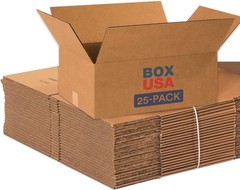 Versatile 25-Pack Medium Corrugated Boxes – Perfect 18.5×12.5×7 Storage Solution
