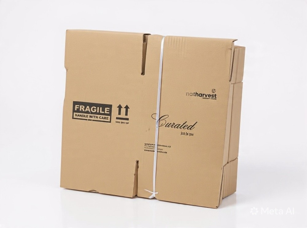 20 Pack Natharvest Curated Empty Boxes 8x8x8 Kraft Shipper ENESCORP NEW FLAT