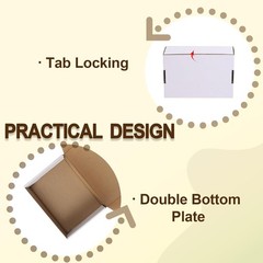 30 Pack 7x5x2 White Corrugated Mailer Boxes Cardboard Shipping Cartons