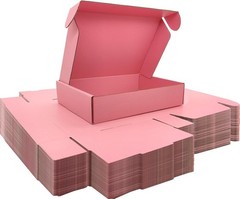 9x6x2 inches Small Shipping Boxes Set of 50 – Pink Mailer Corrugated Cardboard