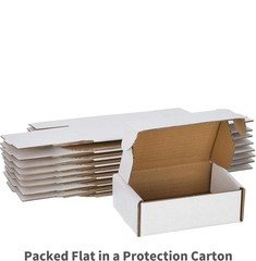 100 Pack 7x4x3 White Corrugated Shipping Mailer Packing Box Boxes 7″ x 4″ x 3″