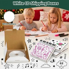 50 PCS 5 5/8″L× 5″W ×7/16″H CD Mailer Box, White CD Shipping Boxes, Corrugated C