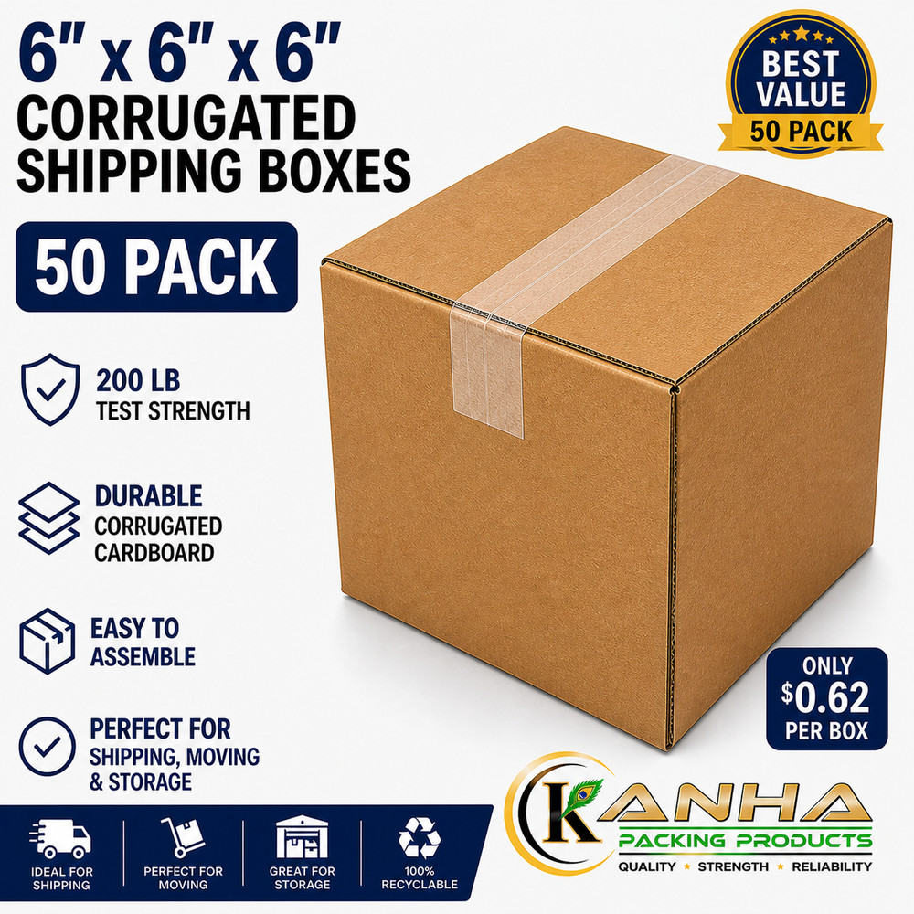 6x6x6 – 50 Cube Corrugated Shipping Packing Moving Mailing storage Cartons Boxes