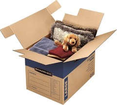 Large Premium Cardboard Boxes, 6-Pack Tape-Free Assembly, Lid Included