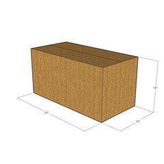 20x10x10 Long Corrugated Shipping Boxes 32 ECT Single-Wall, 5/Pack