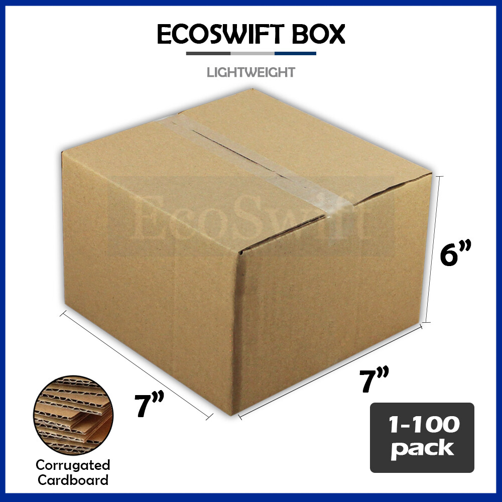 1-100 7x7x6 “EcoSwift” Cardboard Packing Mailing Shipping Corrugated Box Cartons