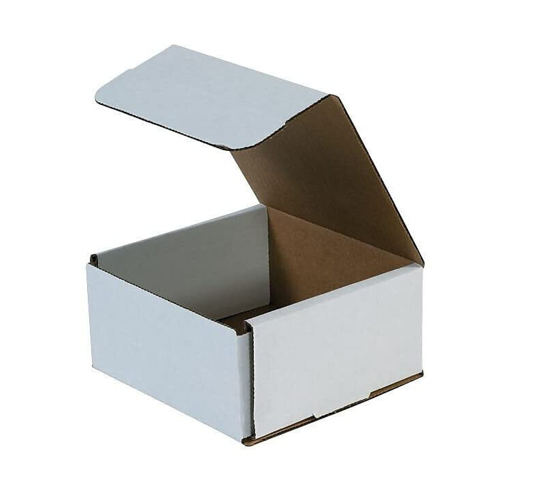 50 8″ x 8″ x 4″ White Corrugated Mailers Die Cut Tuck Flap Boxes Free Shipping