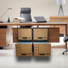UOFFICE Quick Stack Drawer File Boxes, 24″ x 12.5″ x 10.5″, 4 Pack