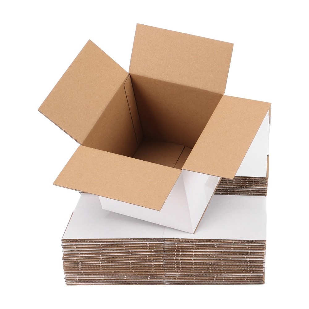 6x6x6 inch Boxes White Set of 30, Inner Size 5.9×5.9×5.9 inch Corrugated Card…