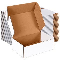 9x6x3 inch Small Shipping Boxes Set of 25, White Corrugated Cardboard Box Lit…