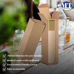 MT Products Tuck Top Brown Paperboard Gift Boxes 2″ x 2″ x 7″ – Pack of 500