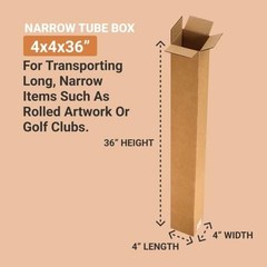 AVIDITI Moving Boxes Long 4″L x 4″W x 36″H (25-Pack) Tall Corrugated Cardboard B