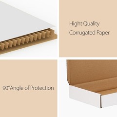 Set of 100 White Corrugated Shipping Boxes 6x4x1 – Lightweight & Sturdy