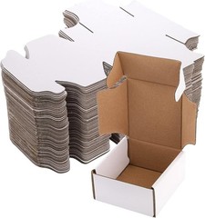 Elegant 75 Pack 4x4x2 Inch Corrugated Mailers – Lightweight and Recyclable