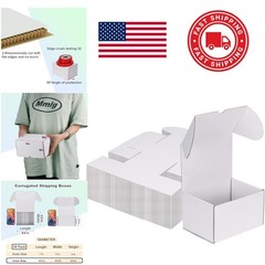 50 Pack Small White Cardboard Shipping Boxes 7x5x4 Inch for Lightweight Items