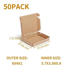 6x4x1 inch Shipping Boxes Bulk 50 Pack Brown, Tab Lock Tuck Top Mailer Boxes …