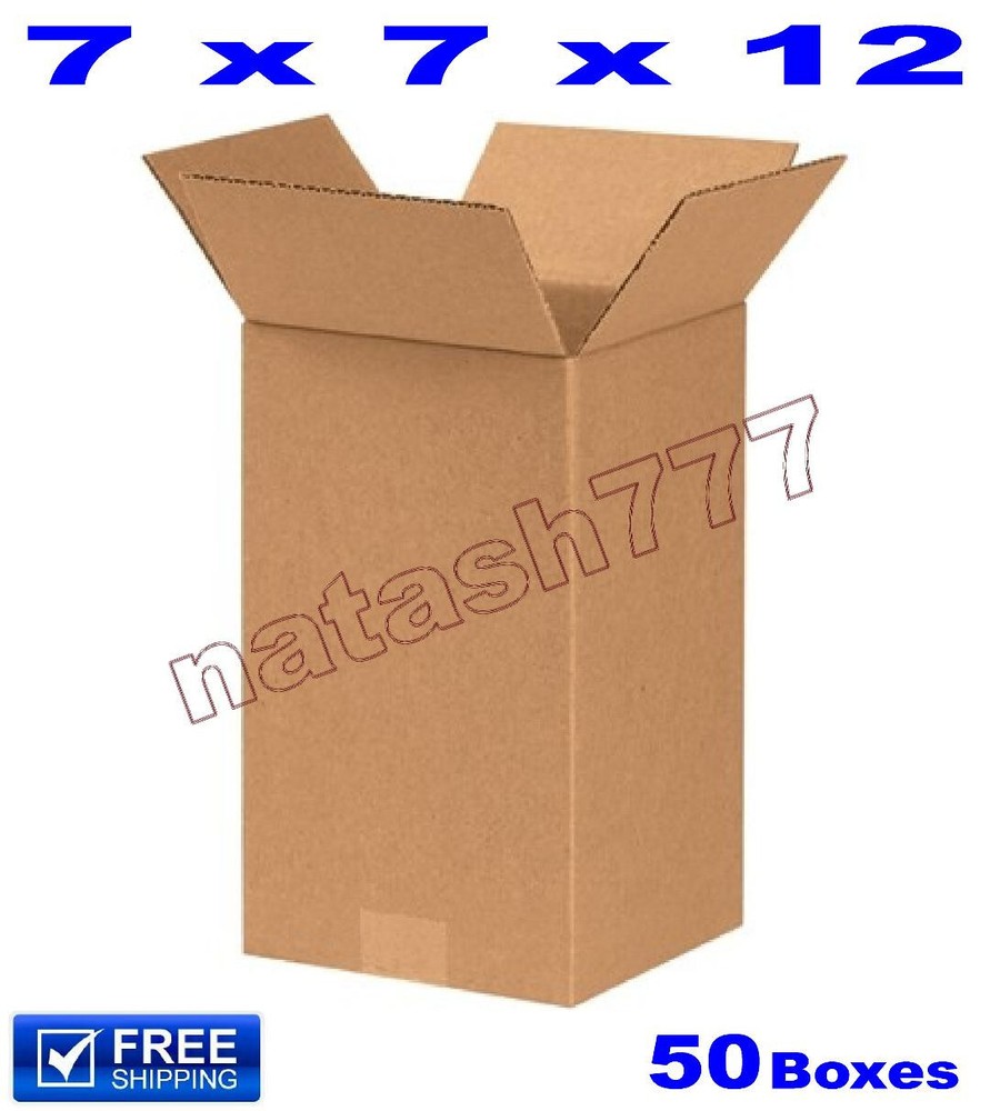 50 – 7x7x12 Cardboard Boxes 32ECT Mailing Packing Shipping Corrugated Carton