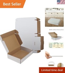 Brand New 9x6x2 Inches Shipping Boxes Set of 25 White Small Corrugated Cardbo…