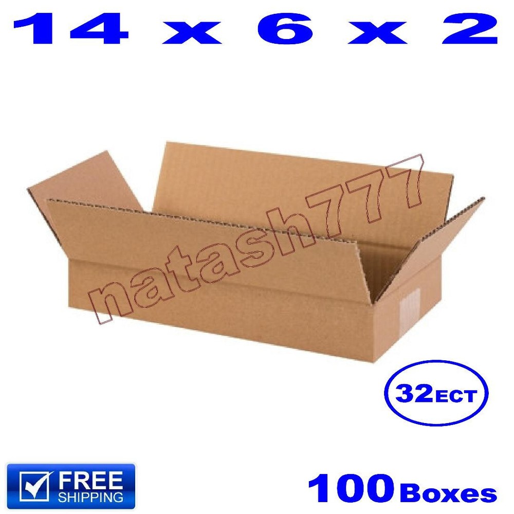 100 – 14x6x2 Cardboard Boxes 32-ECT Mailing Packing Shipping Corrugated Carton