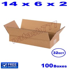 100 – 14x6x2 Cardboard Boxes 32-ECT Mailing Packing Shipping Corrugated Carton