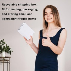 Pack of 25 Easy to Assemble 6x4x2 White Shipping Boxes for Small Business Use