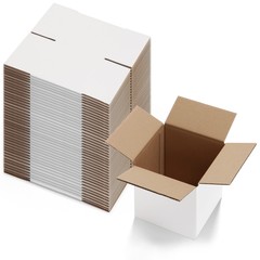 Calenzana 6x6x6 Inches Shipping Boxes Set of 40, White Corrugated Cardboard B…