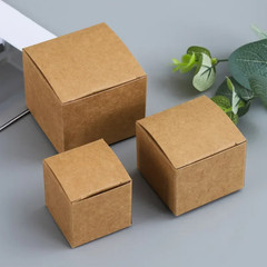 20/50Pcs Kraft Paper Packaging Box Black/White/Kraft Paper Square Candy Box Wed