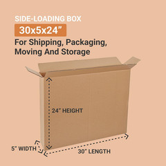 Side Loading Shipping Boxes Large 30″L X 5″W X 24″H 10-Pack – Corrugated Cardboa