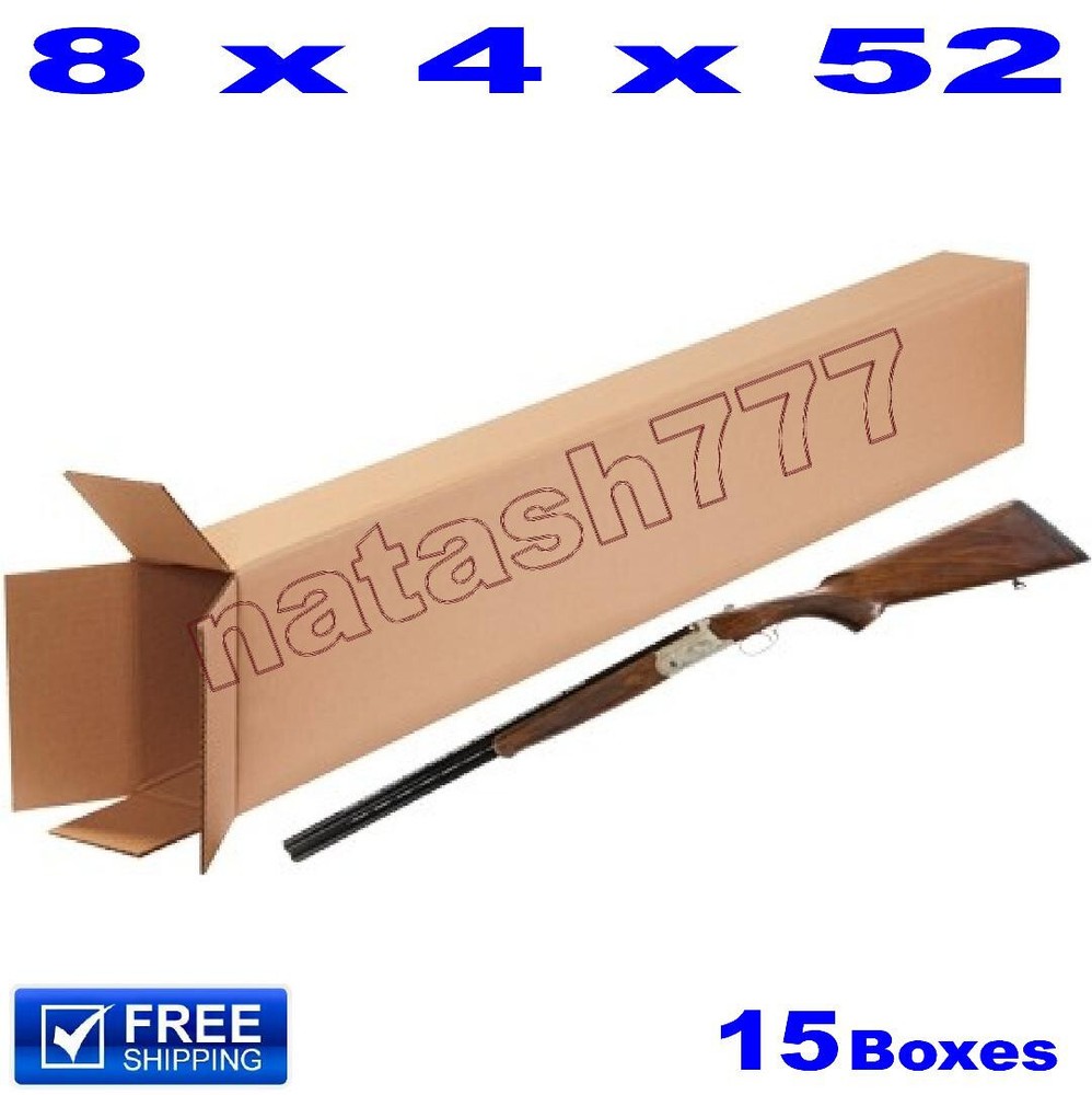 15 – 8x4x52 Cardboard Rifle Boxes Mailing Packing Shipping Corrugated Carton