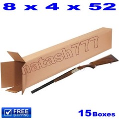 15 – 8x4x52 Cardboard Rifle Boxes Mailing Packing Shipping Corrugated Carton
