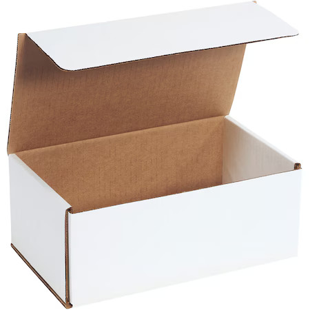 10 In X 6 In X 4 In Inside H, Literature Mailer, White, Corrugate, Single Wall,