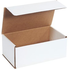 10 In X 6 In X 4 In Inside H, Literature Mailer, White, Corrugate, Single Wall,