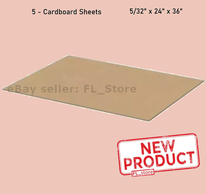 5 PACK Corrugated Cardboard Sheets Kraft 5/32″ x 24″ x 36 Inch Single Wall NEW