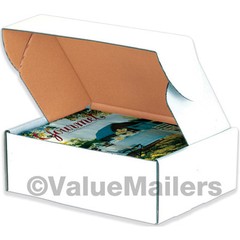 50 – 9 x 6 1/4 x 2 White Front Tab Lock Protective Shipping Mailer Box Boxes