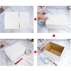 6x6x6 Inches Boxes Set of 25, White Corrugated Cardboard for Packing Mailing …
