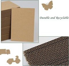 50 Pack Brown Corrugated Cardboard Sheets 4″L x 6″W, Flat Kraft Sheet for DIY…