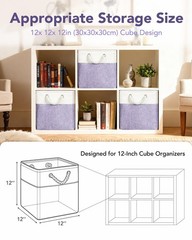 12×12 Storage Cube Bins, 6 Pack Reinforced Bottom Cardboard Foldable Box, Org…