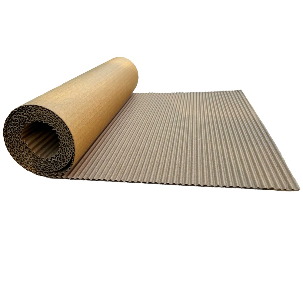 2 Rolls 14″x144″ Corrugated Cardboard Wrap B Flute Paper for Packing & DIY