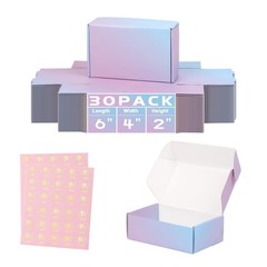 30 Pack Small Shipping Boxes 6x4x2 Inch Purple Corrugated Mailer Gift Packaging
