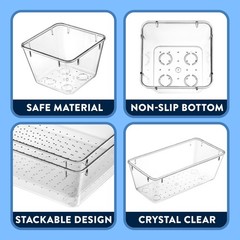 Emporio Kitchen Drawer Organizer Set – 12, 20, 18, 22 Pcs Stackable Storage T…