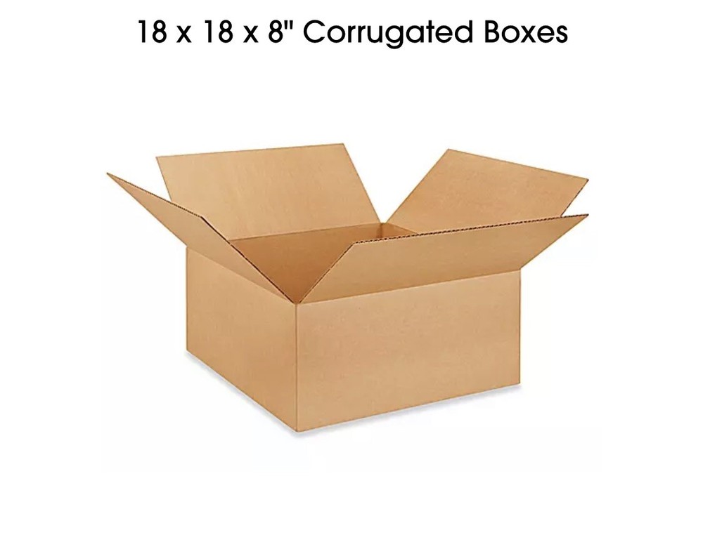 18 x 18 x 8″ Corrugated Boxes – 25 Boxes – Fast Shipping – Brand New.