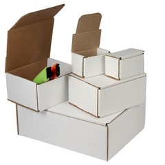 50 -27 1/2 x 3 1/2 x 3 1/2 White Corrugated Shipping Mailer Packing Box Boxes