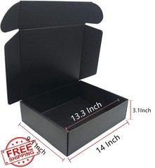 NO.1987 Black Shipping Box 14×9.5×3.1 10 Pack