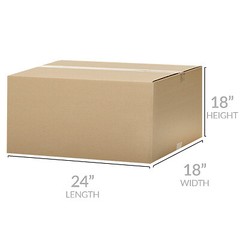 UOFFICE 10 Corrugated Boxes – 24 x 18 x 18″ Cardboard Shipping Box Moving Carton